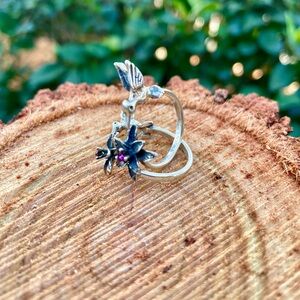 Humming Bird 925 sterling silver with gemstone